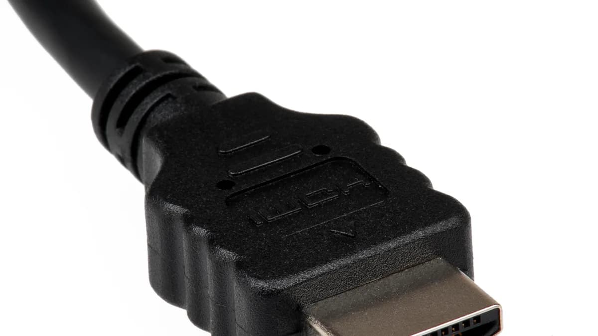 Close-up of an HDMI cable connector used for streaming devices