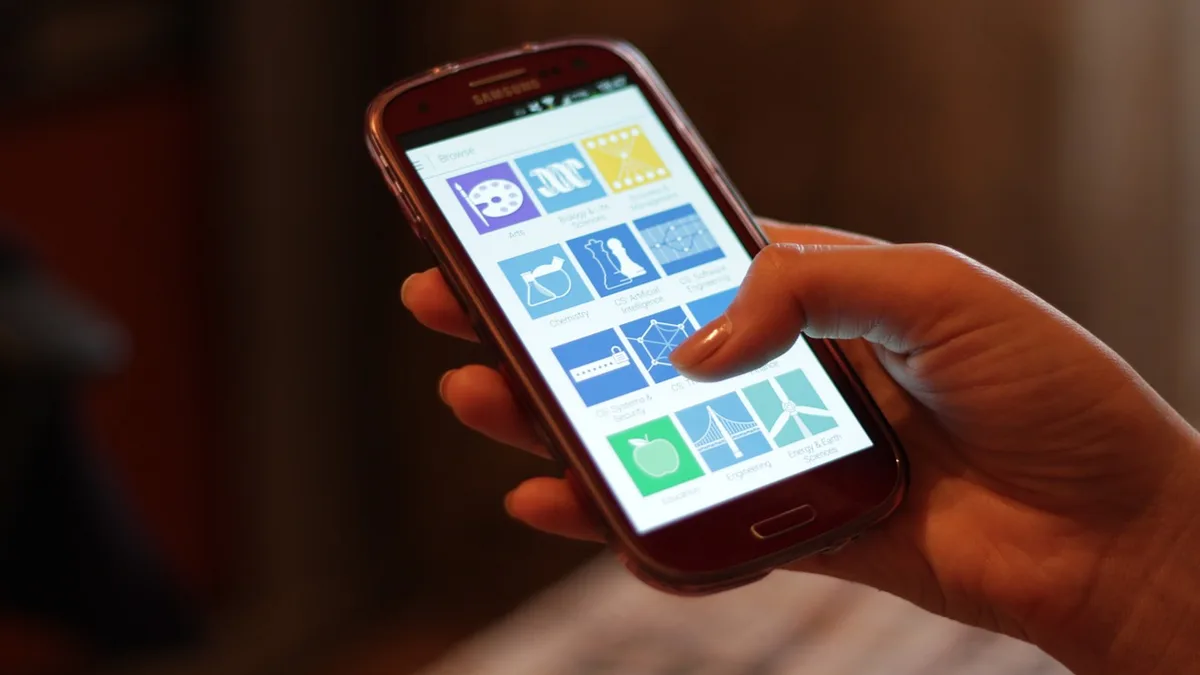Person streaming video on a smartphone